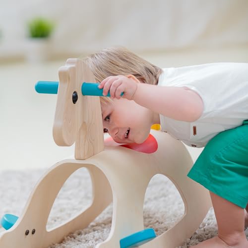 PlanToys Wooden Rocking Horse Balance Ride-On Toy for Kids