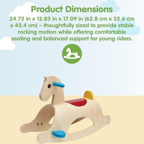 PlanToys Wooden Rocking Horse Balance Ride-On Toy for Kids