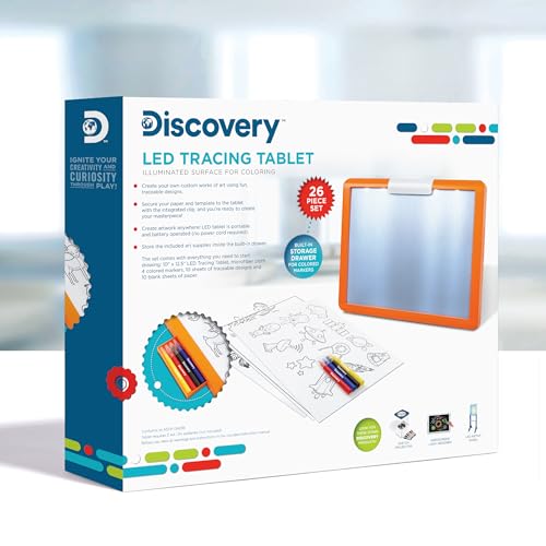 Discovery 26-Piece LED Tracing Tablet & Art Set for Kids