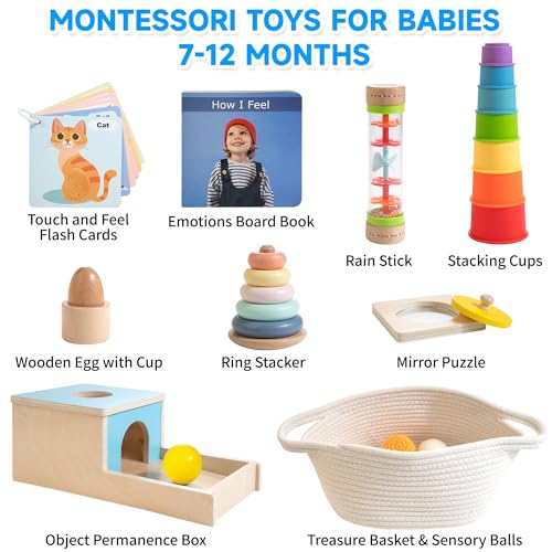 WOODMAM Montessori Learning Toys for Babies, 6–18 Months