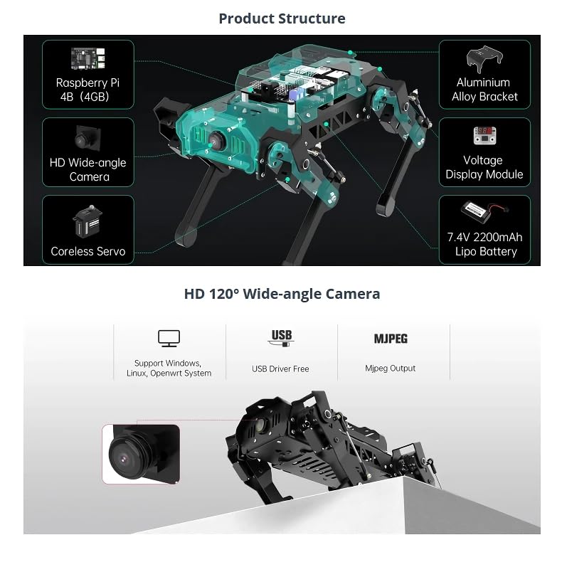 AI Vision Quadruped Educational Robotics Learning Kit