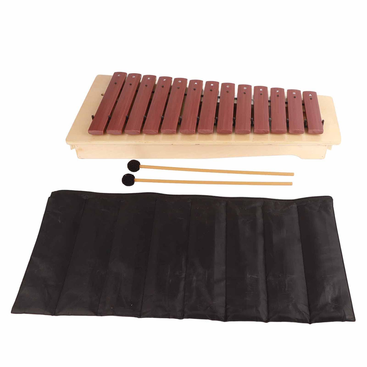 13-Tone Wooden High-Pitch Xylophone for Kids, Pine Red