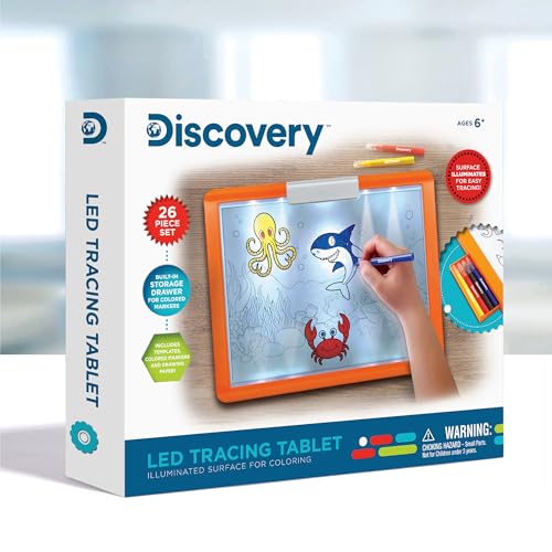 Discovery 26-Piece LED Tracing Tablet & Art Set for Kids