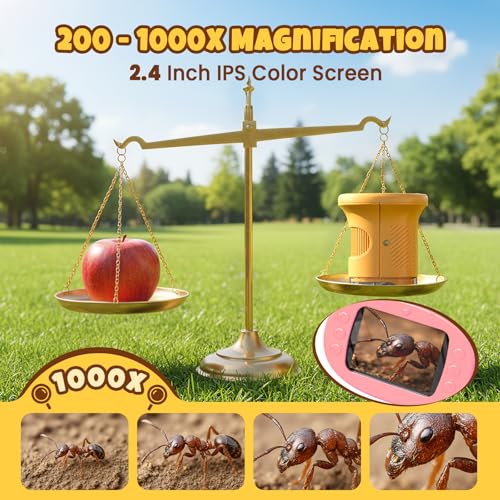 Kids’ 1000X 4K Digital Microscope with 2.4-Inch Screen