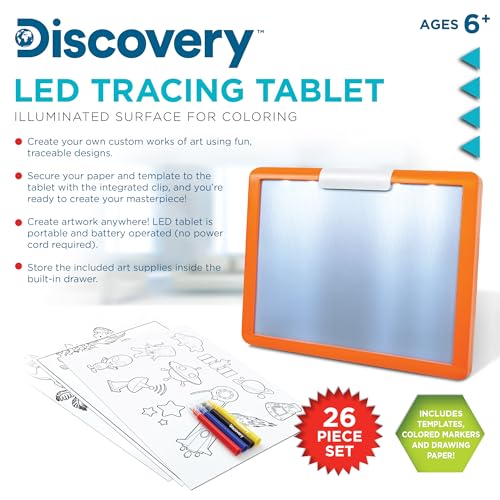 Discovery 26-Piece LED Tracing Tablet & Art Set for Kids