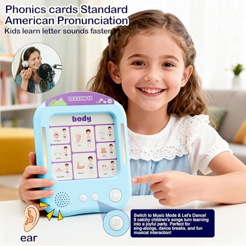 Kids' Talking Learning Tablet with 30 Educational Flash Cards