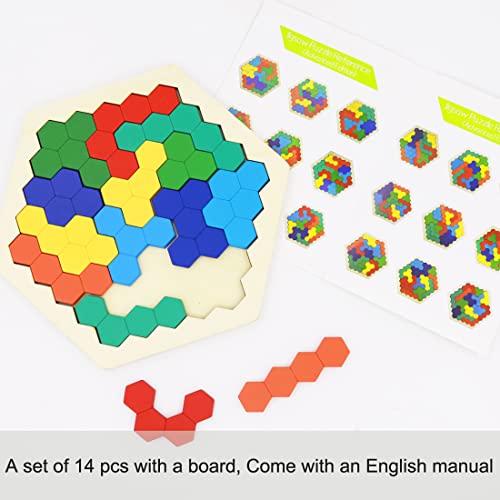 2-Pack Wooden Russian Blocks & Hexagon Brain Teaser Puzzles
