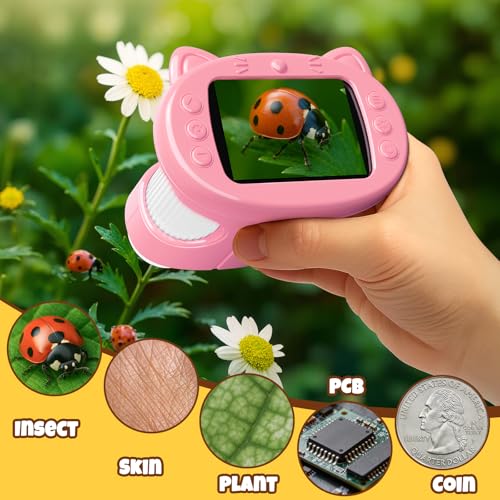 Kids’ 1000X 4K Digital Microscope with 2.4-Inch Screen