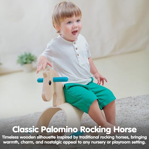PlanToys Wooden Rocking Horse Balance Ride-On Toy for Kids