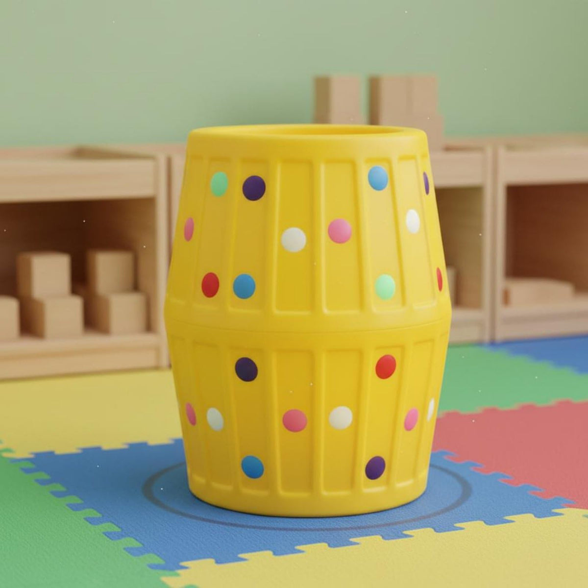 Simhoa Kids’ Foam Sensory Rolling Barrel Toy, Yellow