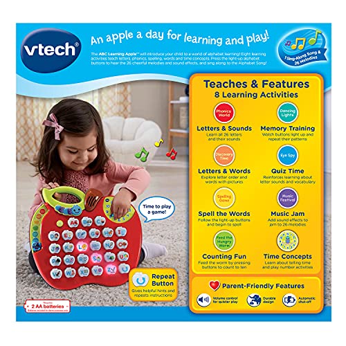 VTech ABC Learning Apple Interactive Alphabet Toy, Red