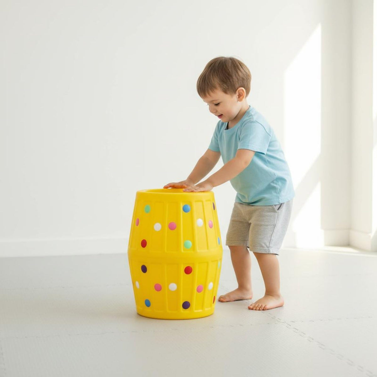 Simhoa Kids’ Foam Sensory Rolling Barrel Toy, Yellow