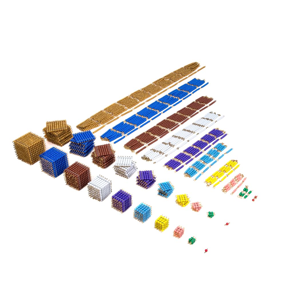 Kinderhuis Montessori Math Bead Cabinet with Copper Wire