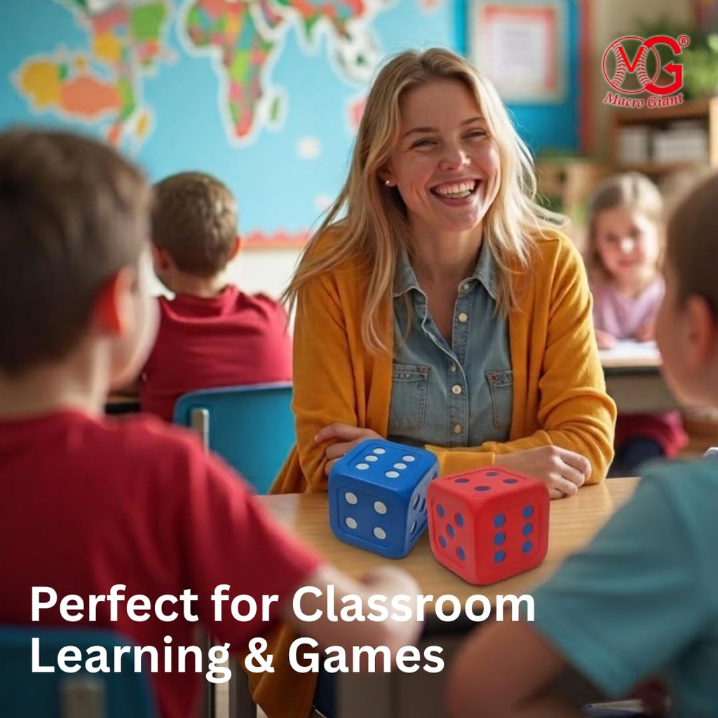 Macro Giant 6-Inch Colorful Foam Dice for Math Games