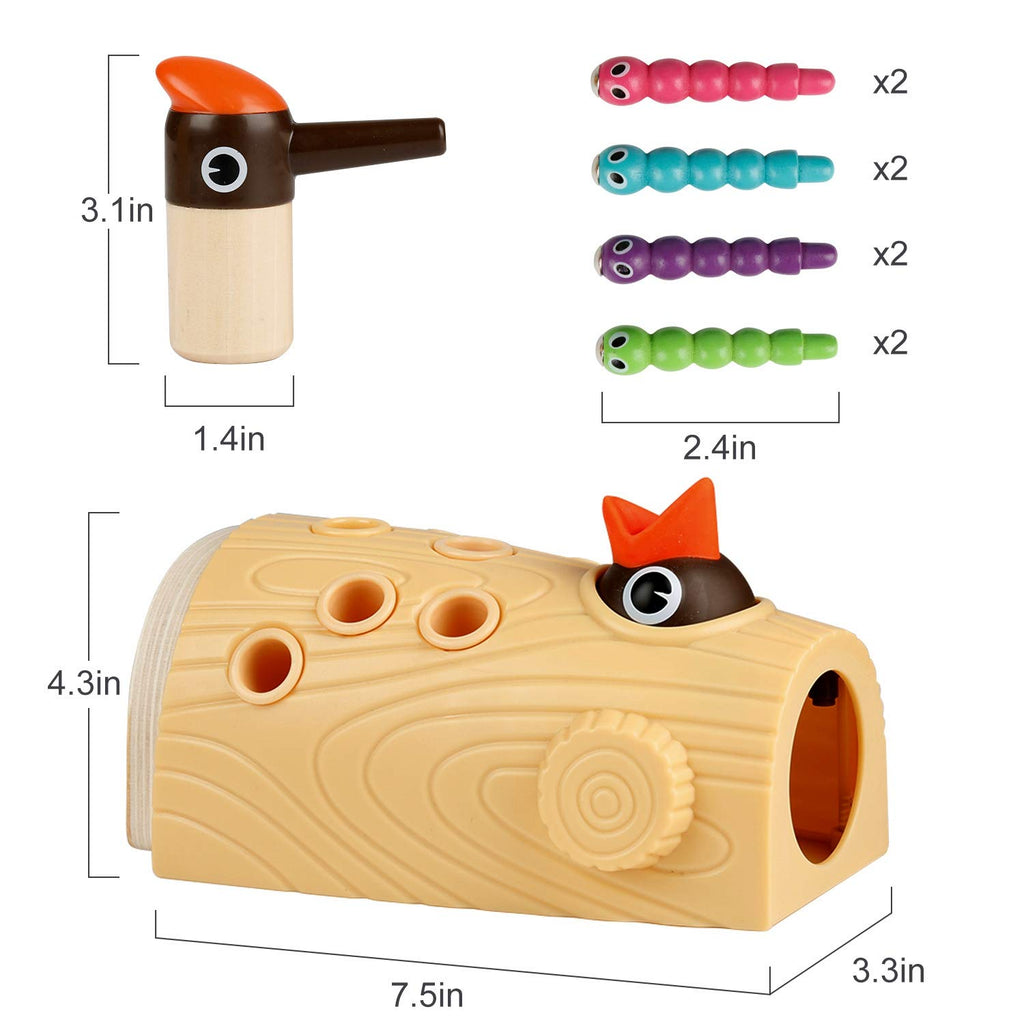 TOP BRIGHT Montessori Magnetic Bird Feeding Game for Toddlers