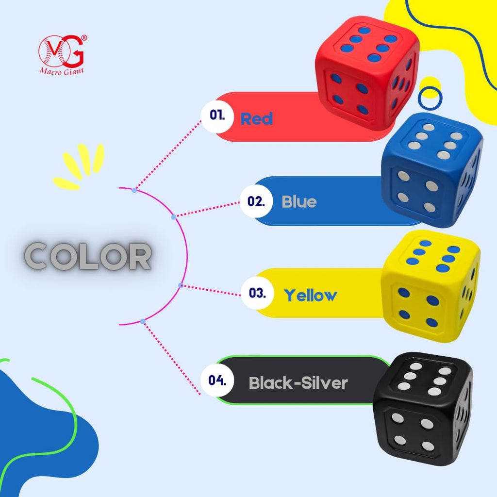 Macro Giant 6-Inch Colorful Foam Dice for Math Games