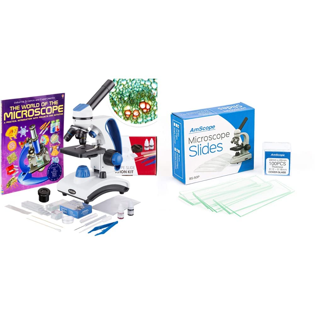 AmScope 40X–1000X Beginner Microscope & Science Kit