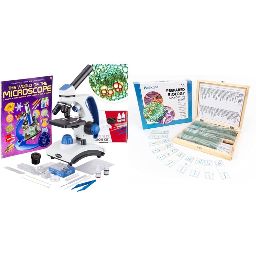 AmScope 40X–1000X Beginner Microscope & Science Kit