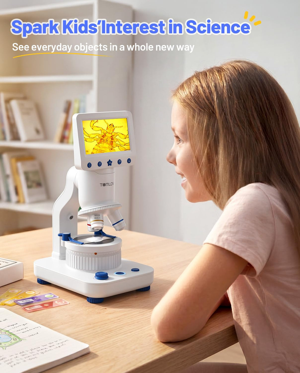 TOMLOV Kids’ Educational STEM Microscope Kit, Ages 6–12