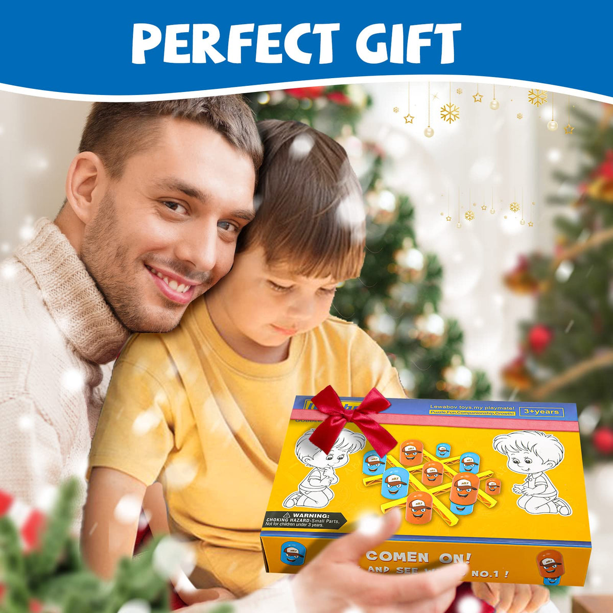 lewabov Stackable Tic-Tac-Toe Strategy Game for Ages 3+