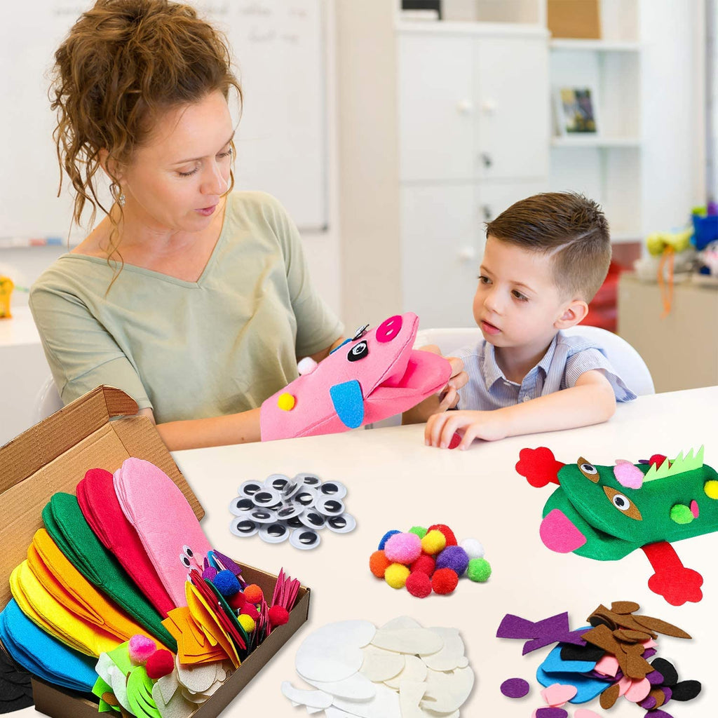 WATINC Kids’ Felt Sock Hand Puppet Making Craft Kit