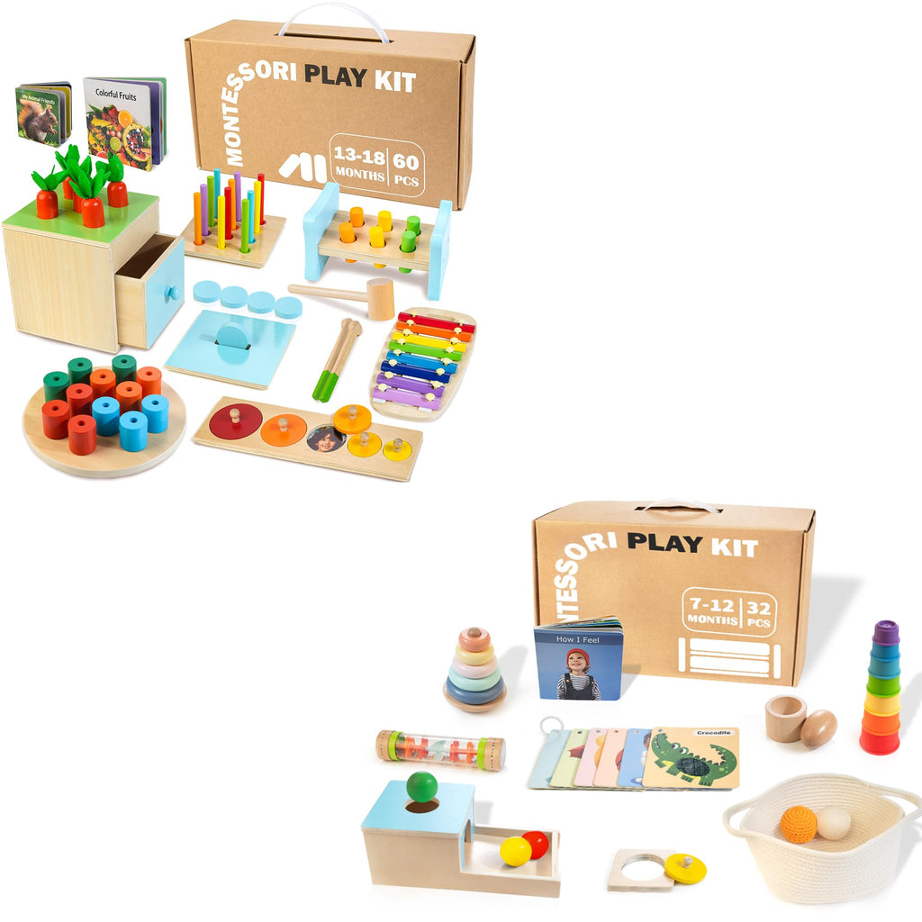 WOODMAM Montessori Learning Toys for Babies, 6–18 Months