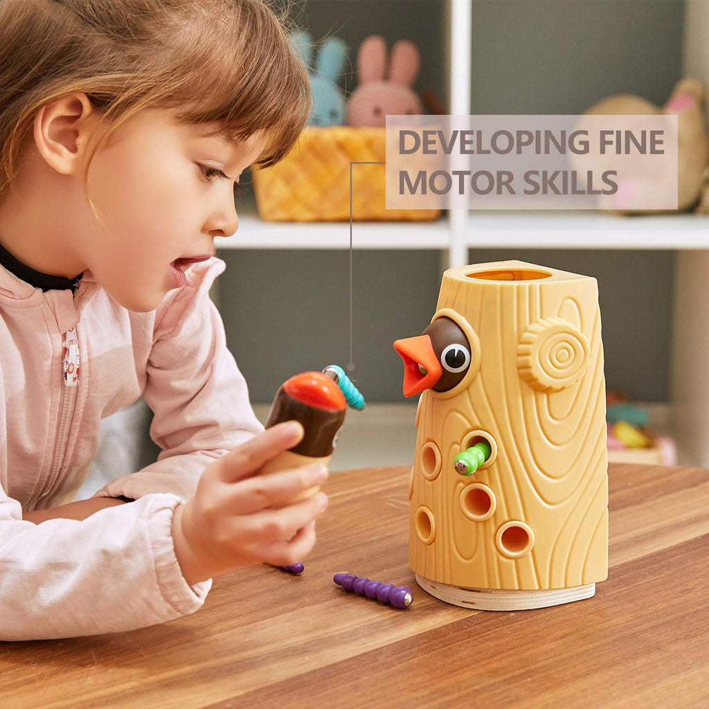TOP BRIGHT Montessori Magnetic Bird Feeding Game for Toddlers