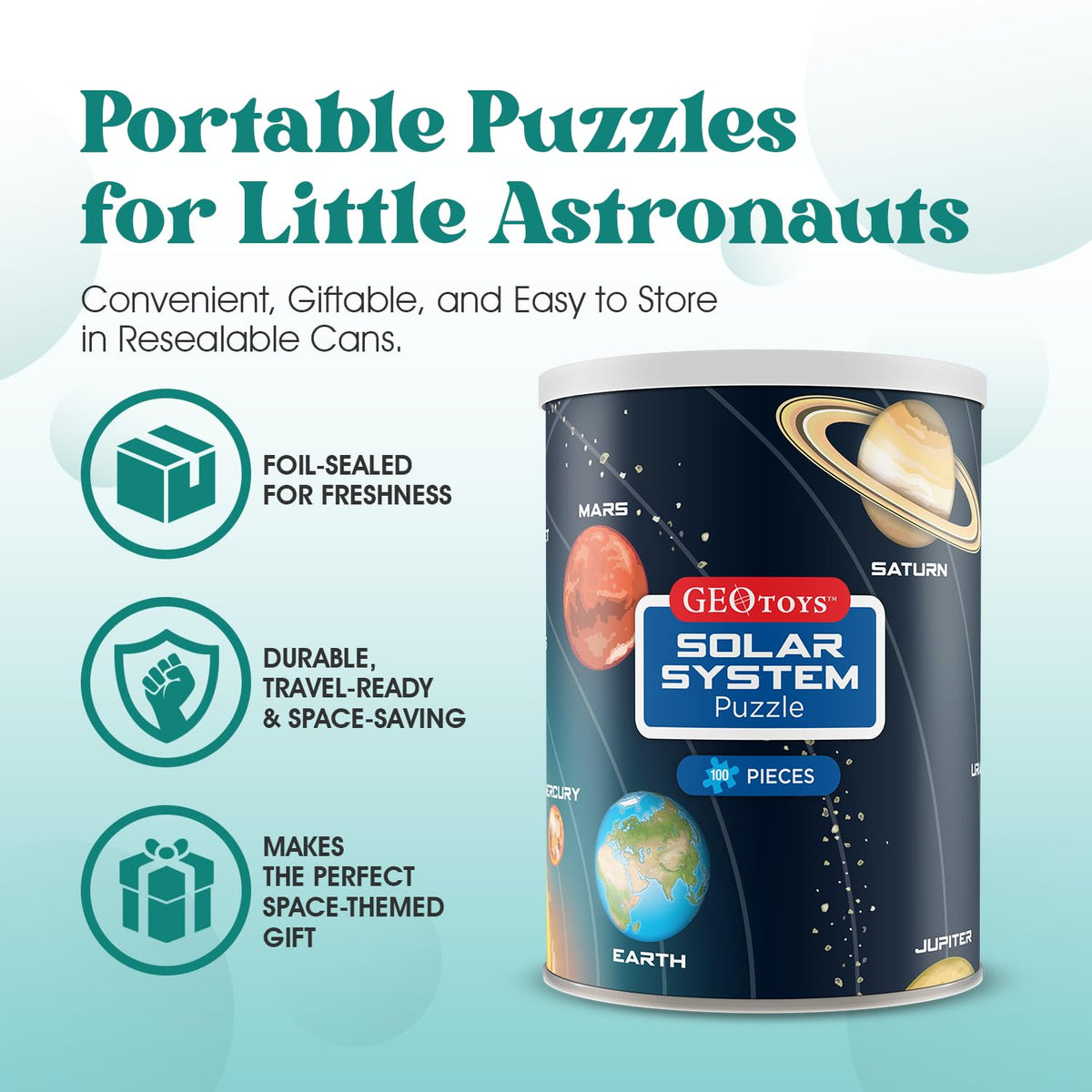Geotoys Mini Solar System 100-Piece Space Jigsaw Puzzle