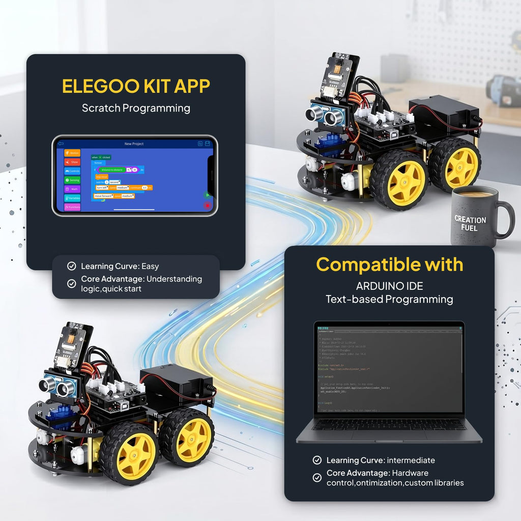 ELEGOO UNO R3 Smart Robot Car Kit V4 with Camera