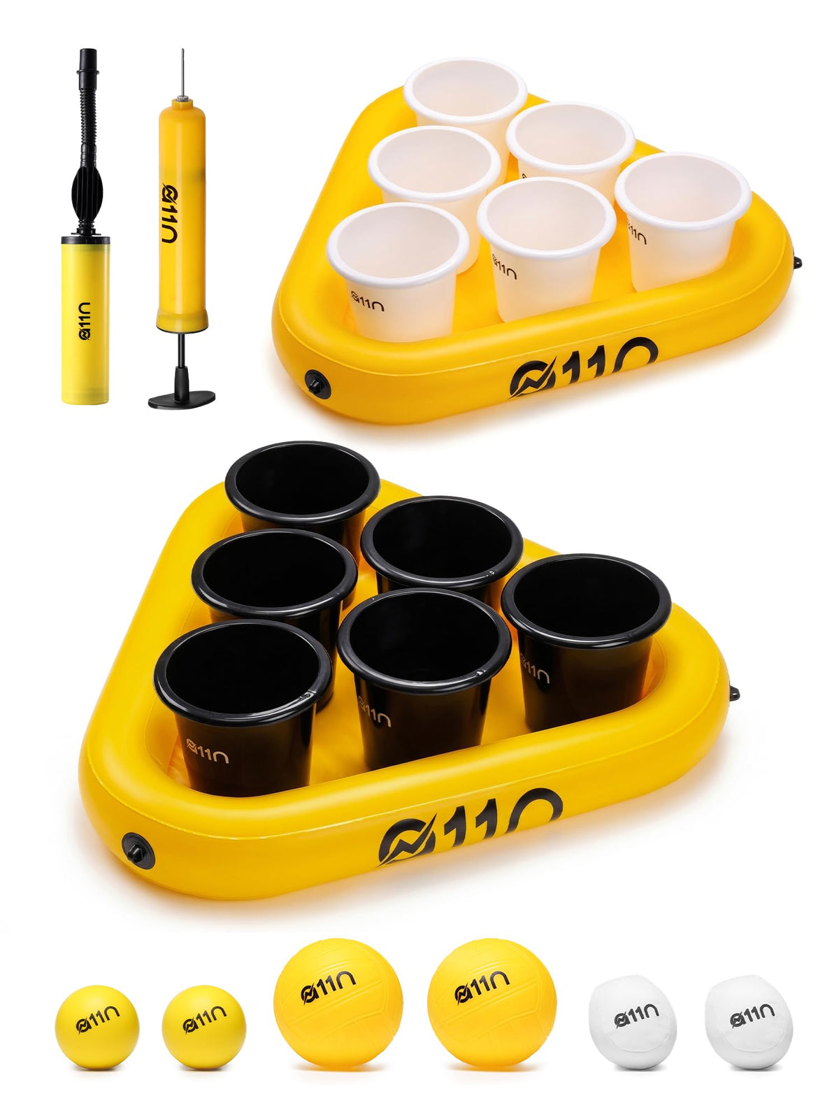 A11N Sports Outdoor Bucket Toss Game, 12 Buckets & 6 Balls