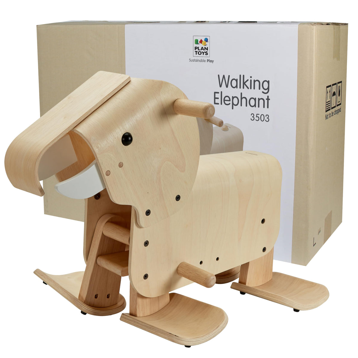 PlanToys Wooden Rocking Horse Balance Ride-On Toy for Kids