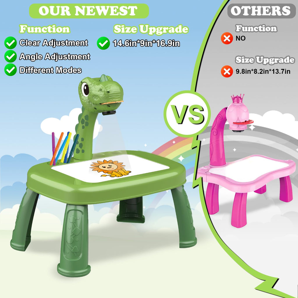 Unicorn Drawing Projector Table Set with Art Supplies for Kids