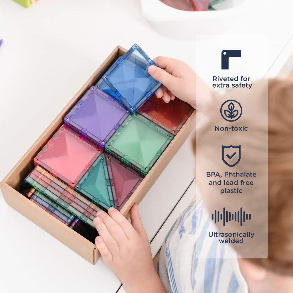 CONNETIX 64-Piece Pastel Magnetic Tile Starter Pack