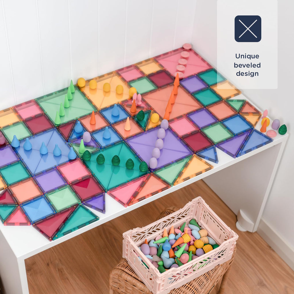 CONNETIX 64-Piece Pastel Magnetic Tile Starter Pack