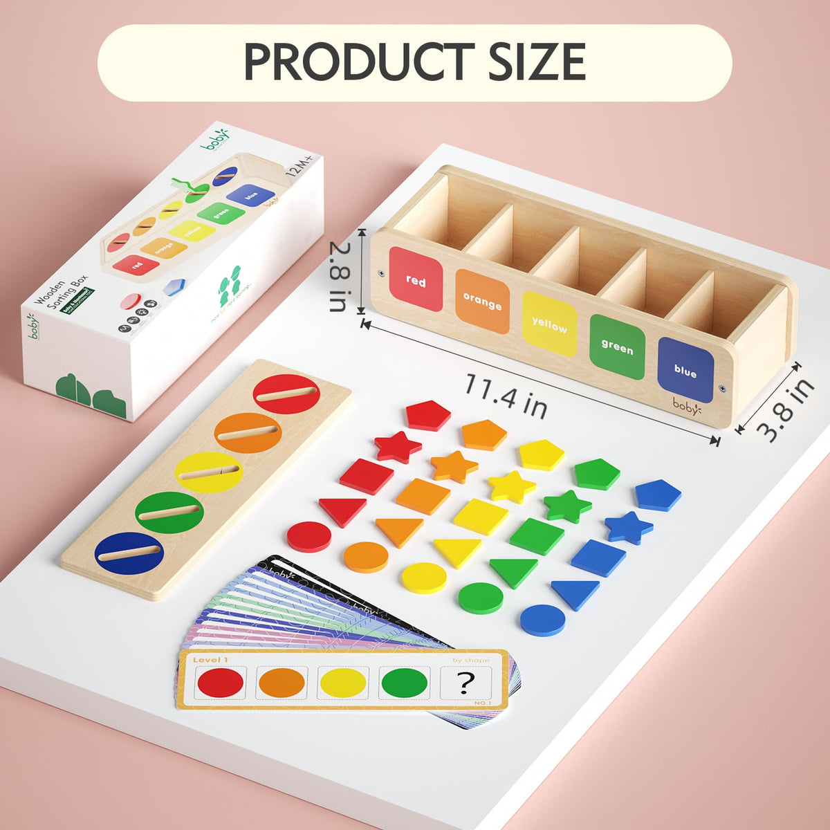 Dailyfunn Montessori Wooden Sorting Box for Toddlers