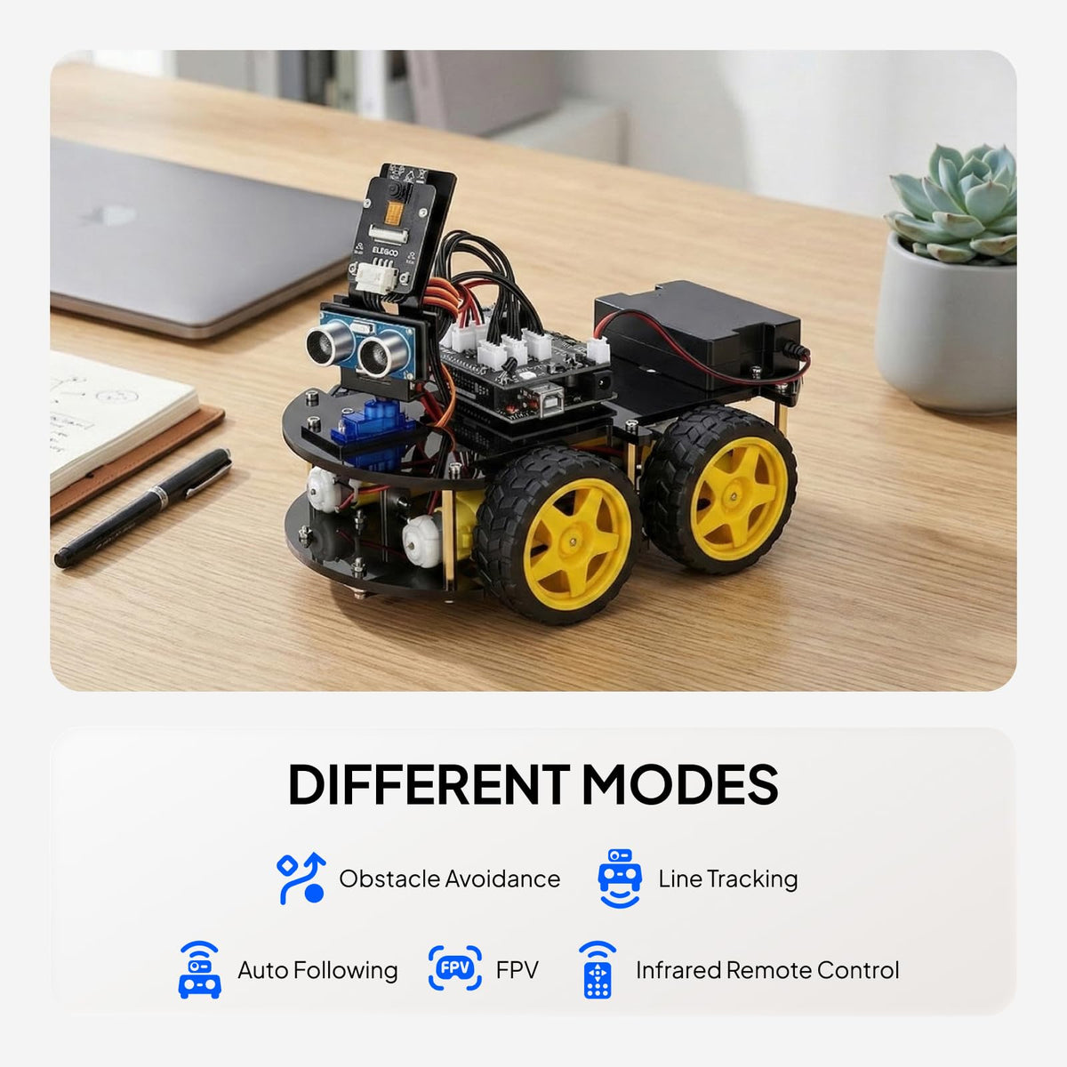 ELEGOO UNO R3 Smart Robot Car Kit V4 with Camera