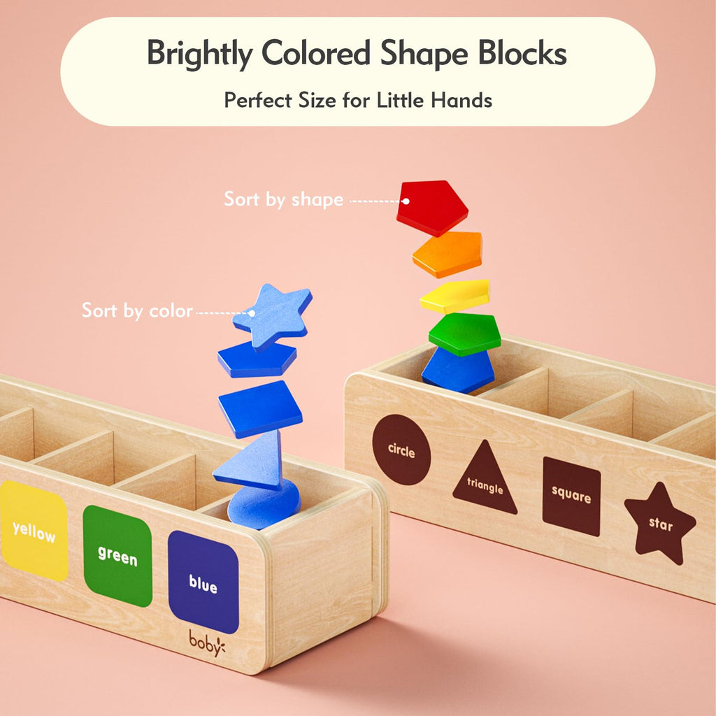 Dailyfunn Montessori Wooden Sorting Box for Toddlers