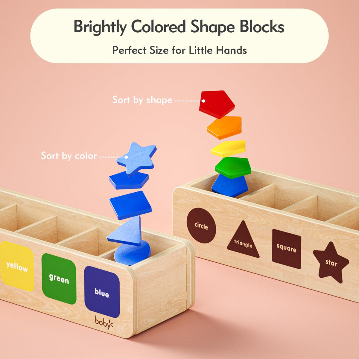 Dailyfunn Montessori Wooden Sorting Box for Toddlers