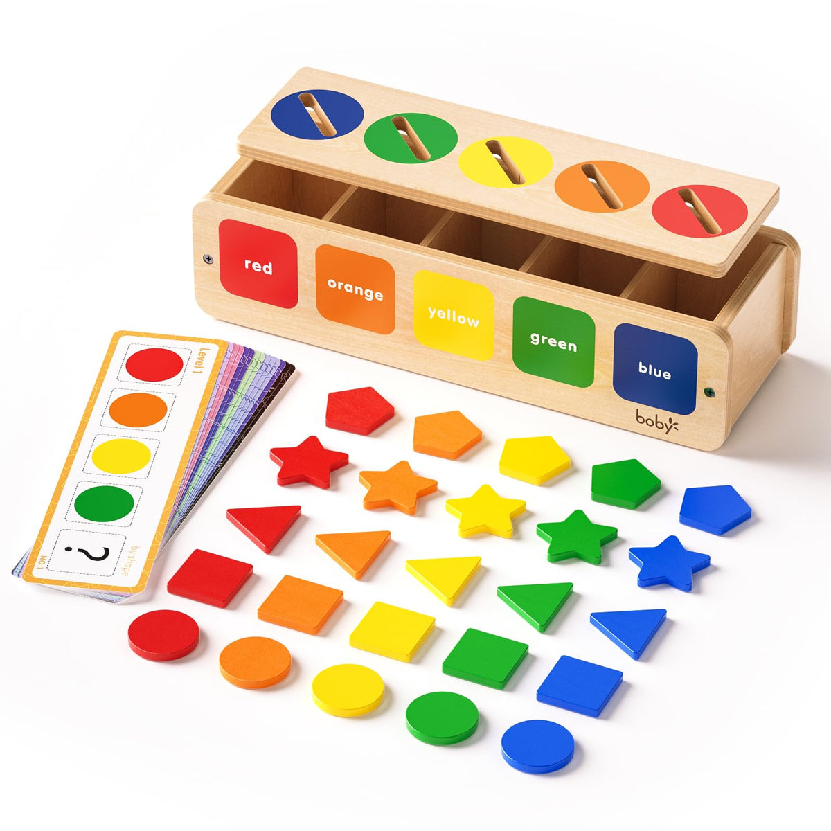 Dailyfunn Montessori Wooden Sorting Box for Toddlers