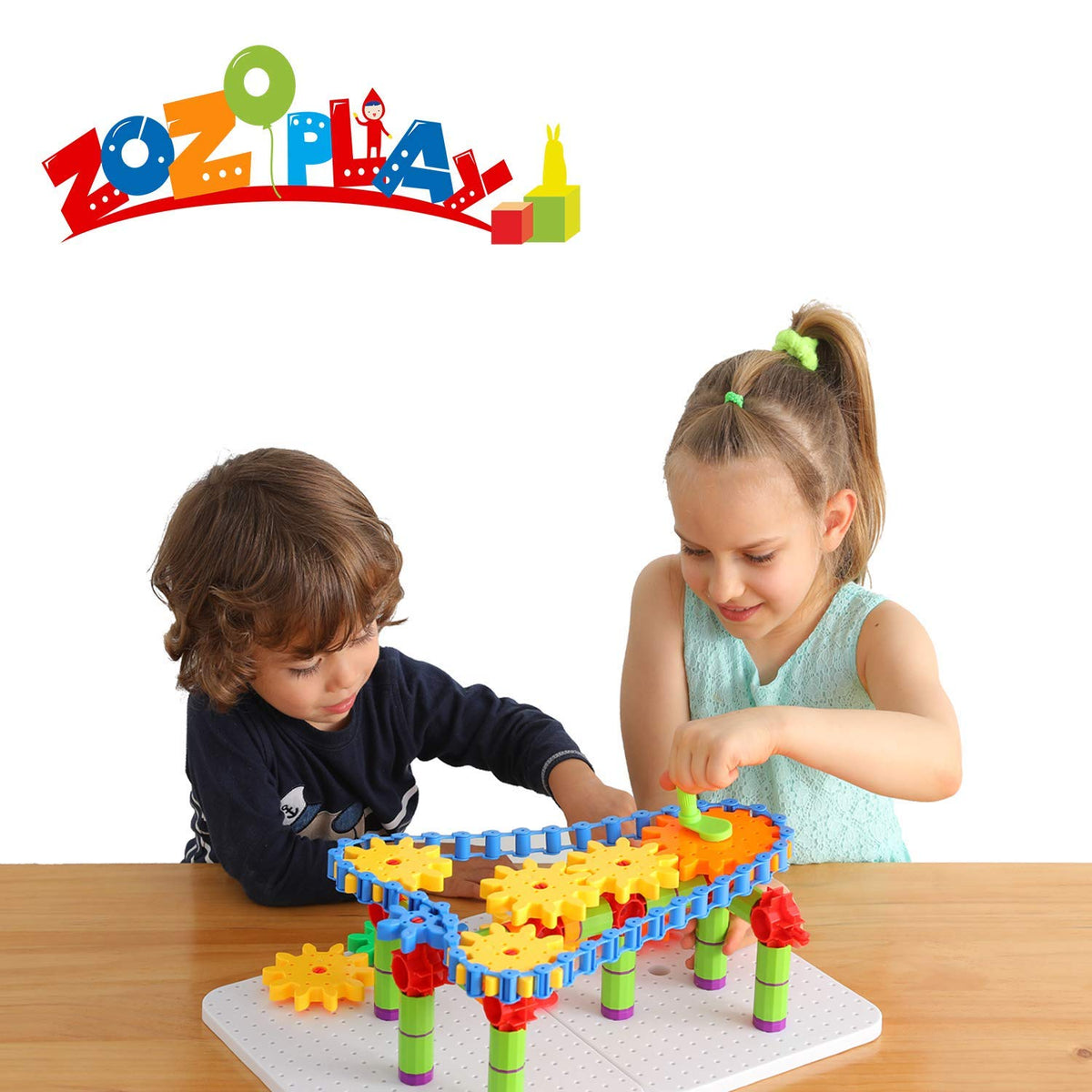 ZOZOPLAY 170-Piece STEM Gear Building Set with Moving Machines