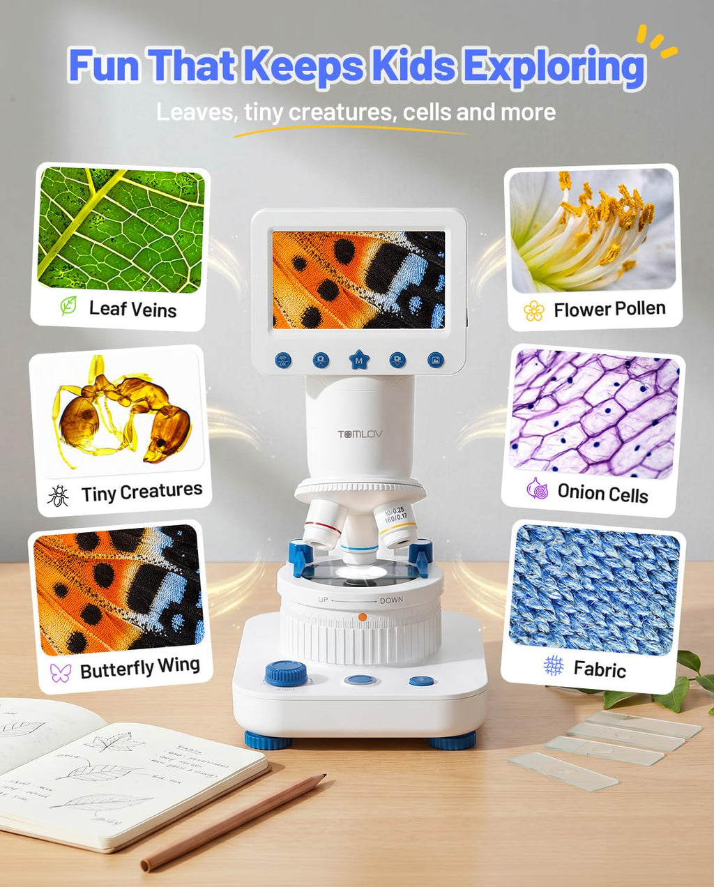 TOMLOV Kids’ Educational STEM Microscope Kit, Ages 6–12