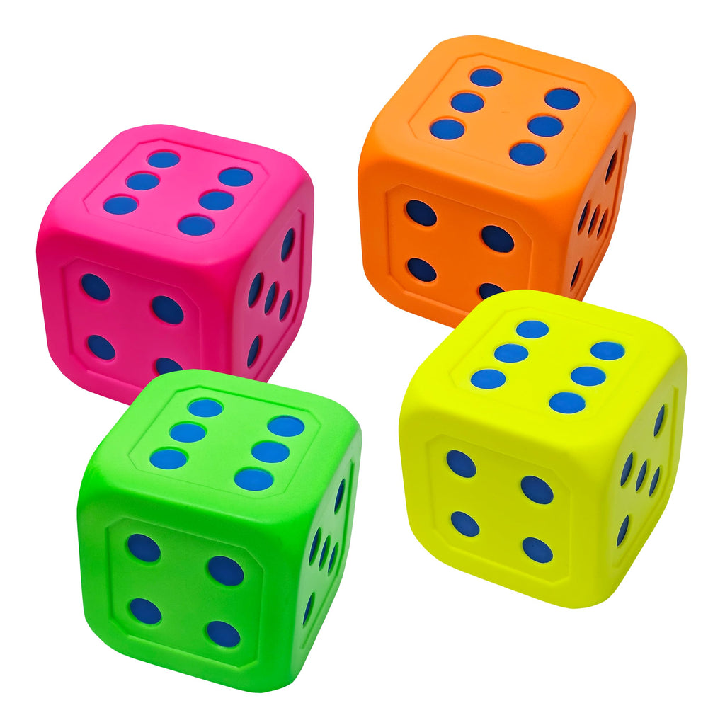 Macro Giant 6-Inch Colorful Foam Dice for Math Games