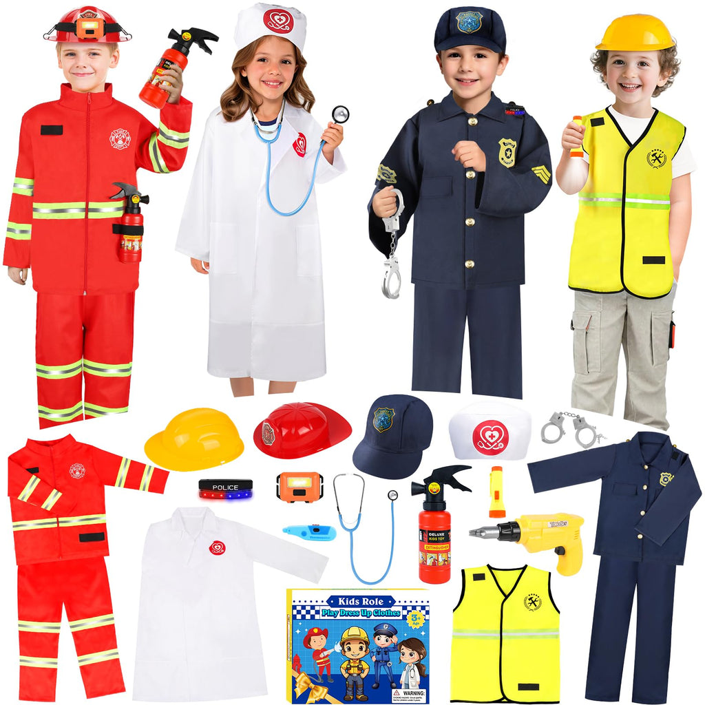 IVENRXIU Kids’ 4-in-1 Dress-Up Role-Play Costume Set