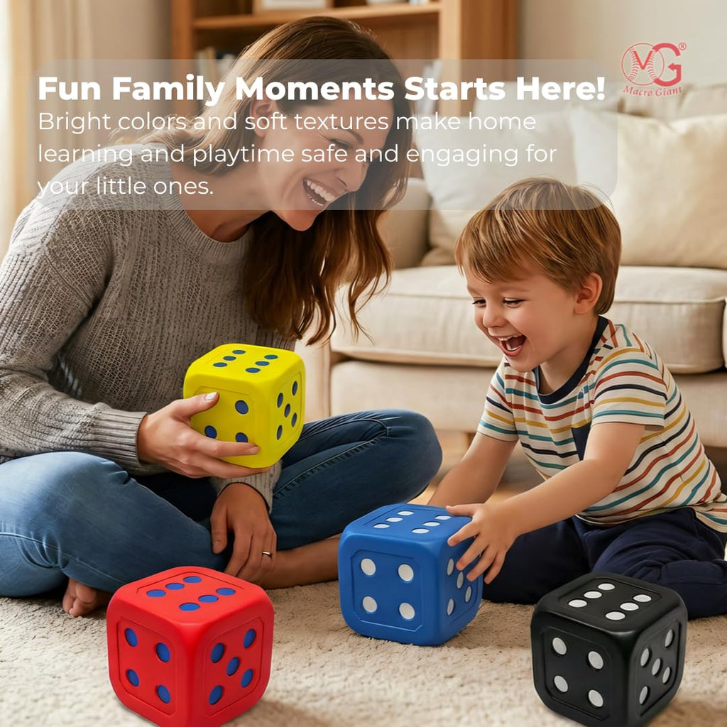 Macro Giant 6-Inch Colorful Foam Dice for Math Games