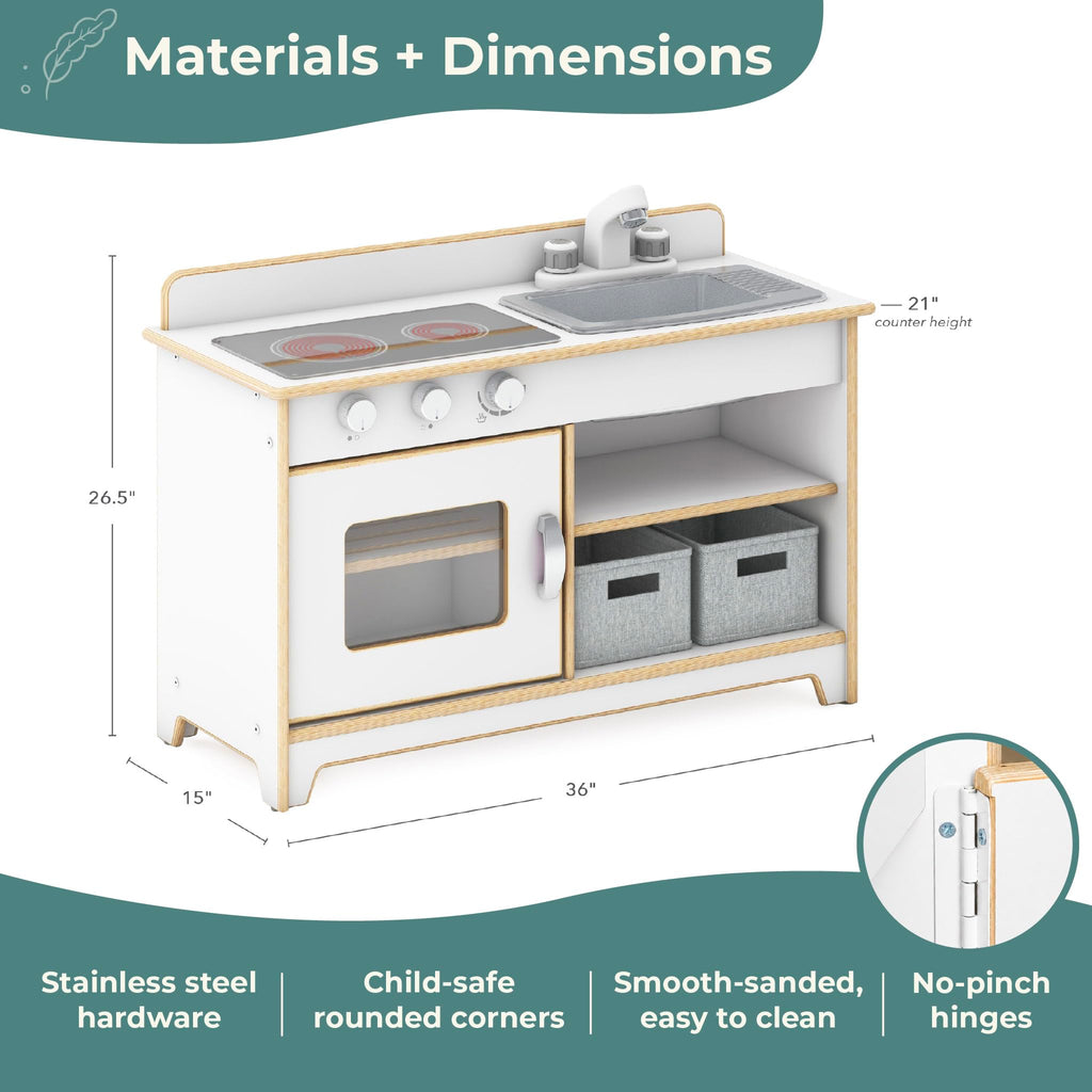 Guidecraft EdQ Wooden Kids’ Pretend Play Kitchen Set