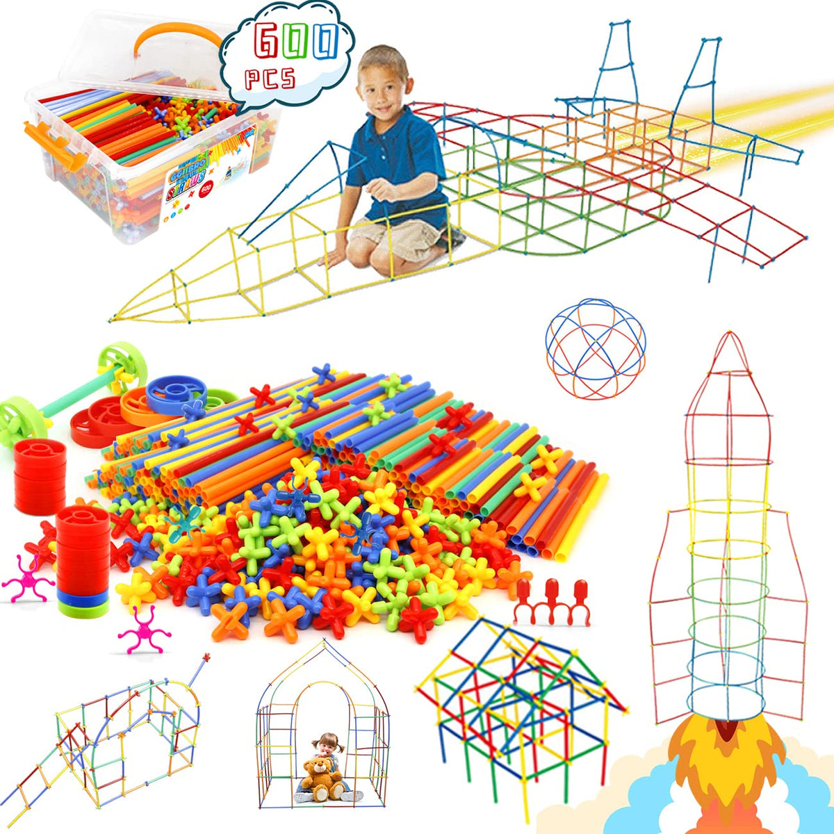 Ggiibro STEM Straw Constructor Engineering Building Toy Set