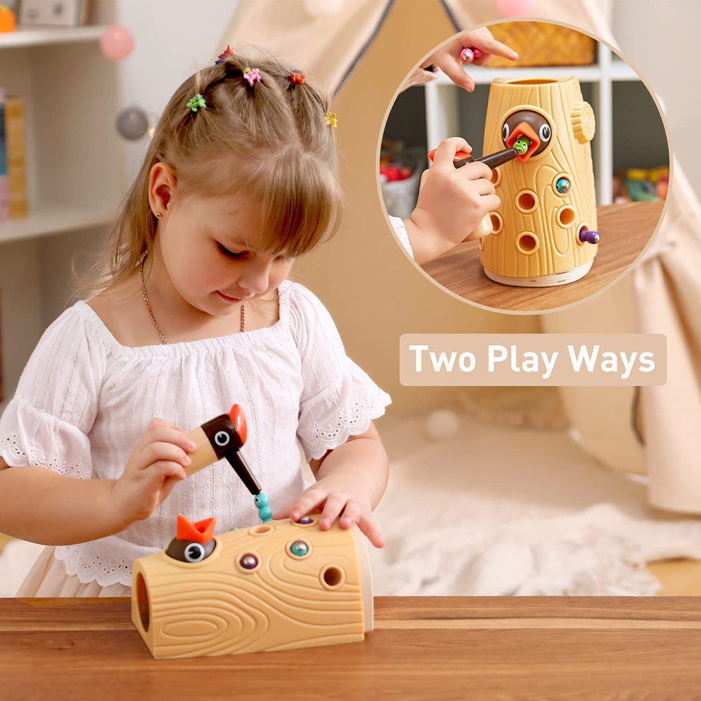 TOP BRIGHT Montessori Magnetic Bird Feeding Game for Toddlers