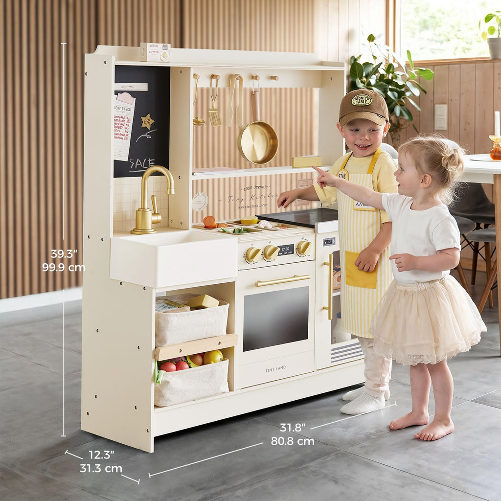 Tiny Land Wooden Pretend Play Kitchen Set for Kids