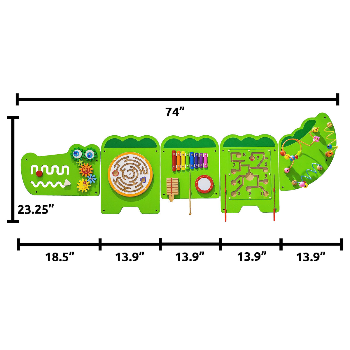 SPARK & WOW Rainbow & Crocodile Montessori Activity Wall Panels