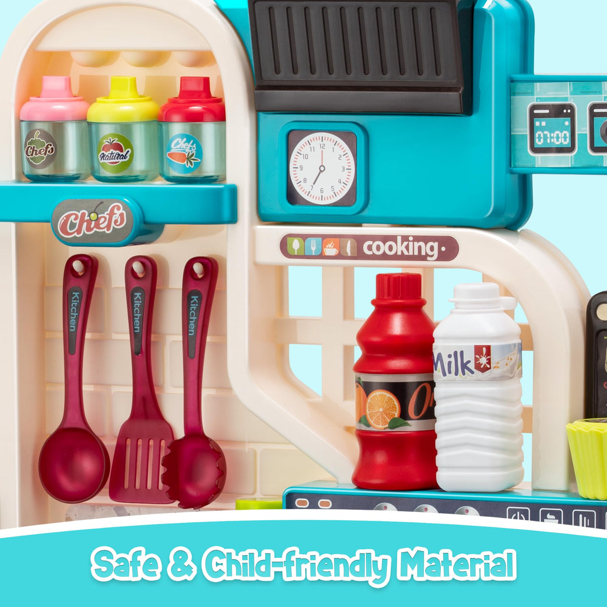 Kids’ Interactive Play Kitchen with Lights & Sounds, Ages 3+